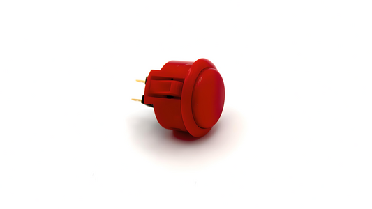 Original Silenced Red Sanwa OBSFE - 30mm Snap In Pushbutton